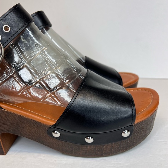 Nine West Womens Jayce 3 Platform Sandals Black Brown 2.75” Block Heel Sz 8.5M - Picture 6 of 12